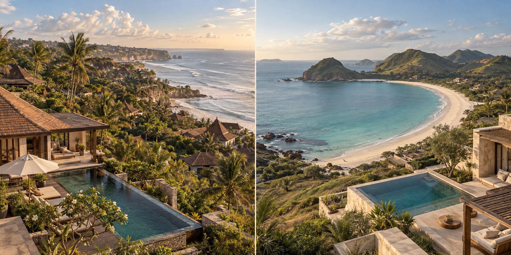 Comparativa de inversión inmobiliaria entre Lombok y Bali